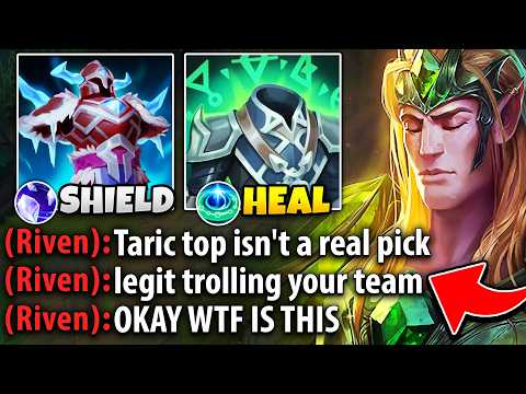 The enemy Riven thought I was trolling with Taric top lane... then I went 20/0