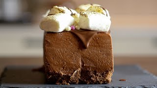 Marshmallow mousse cake. Simple recipe