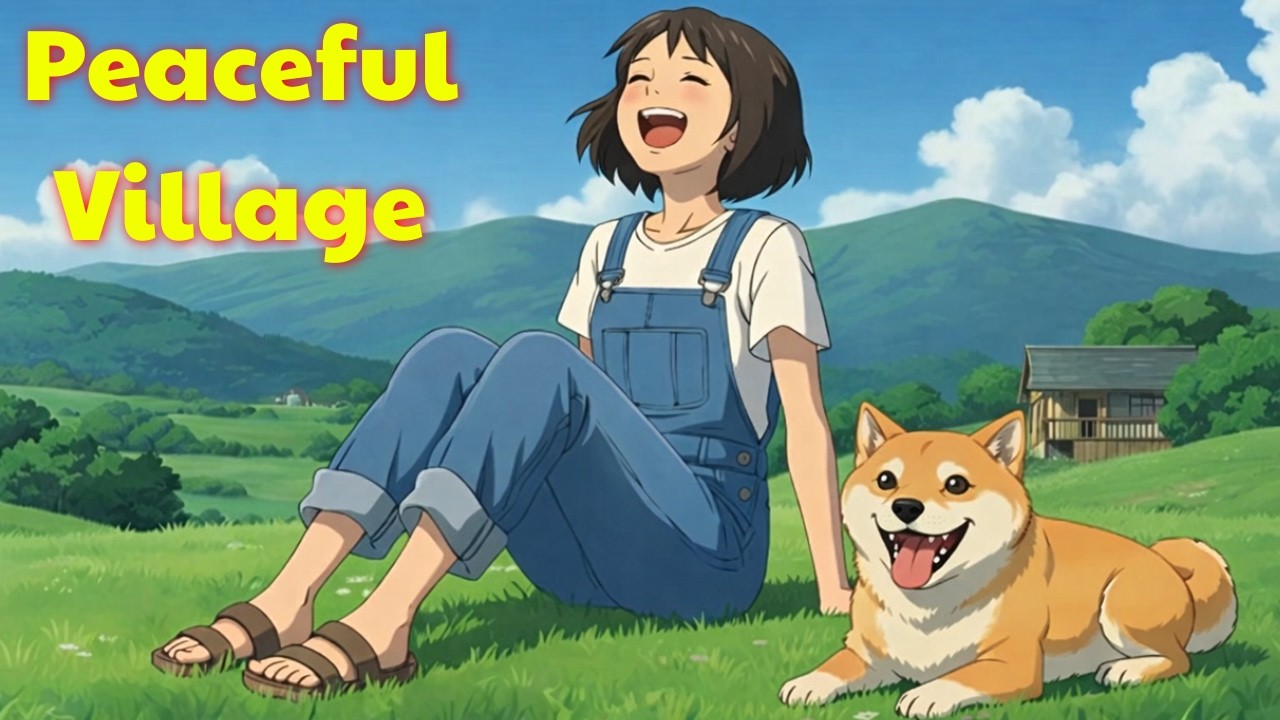 A Peaceful Morning in the Countryside Rice Fields and Gentle Moments Ghibli Style Video