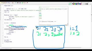 PSeInt: Nested For loops and a huge mess, exercise 22 FIXED
