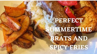 Firecracker Brats and Spicy Fries | Perfect Summer Dinner! @PicklesBBQandCooking