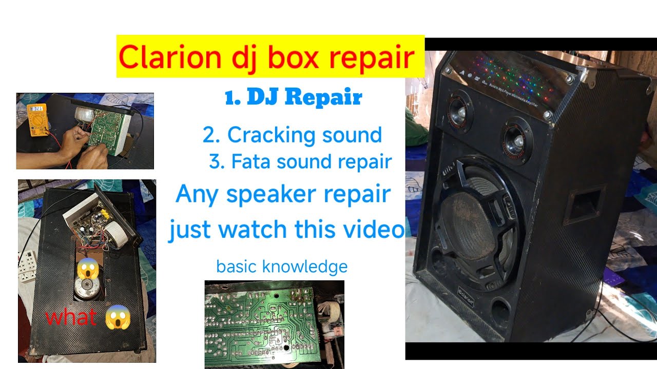Clarion dj box repair.  bad sound problem. fata sound solution in hindi