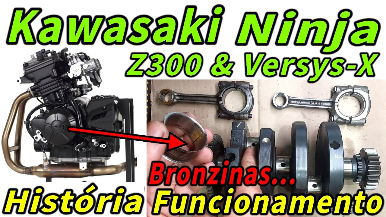 Kawazaki Z300, Versys-X & Ninja 300 -  Como funciona seu Motor? E a Bronzina? História da Ninja 300