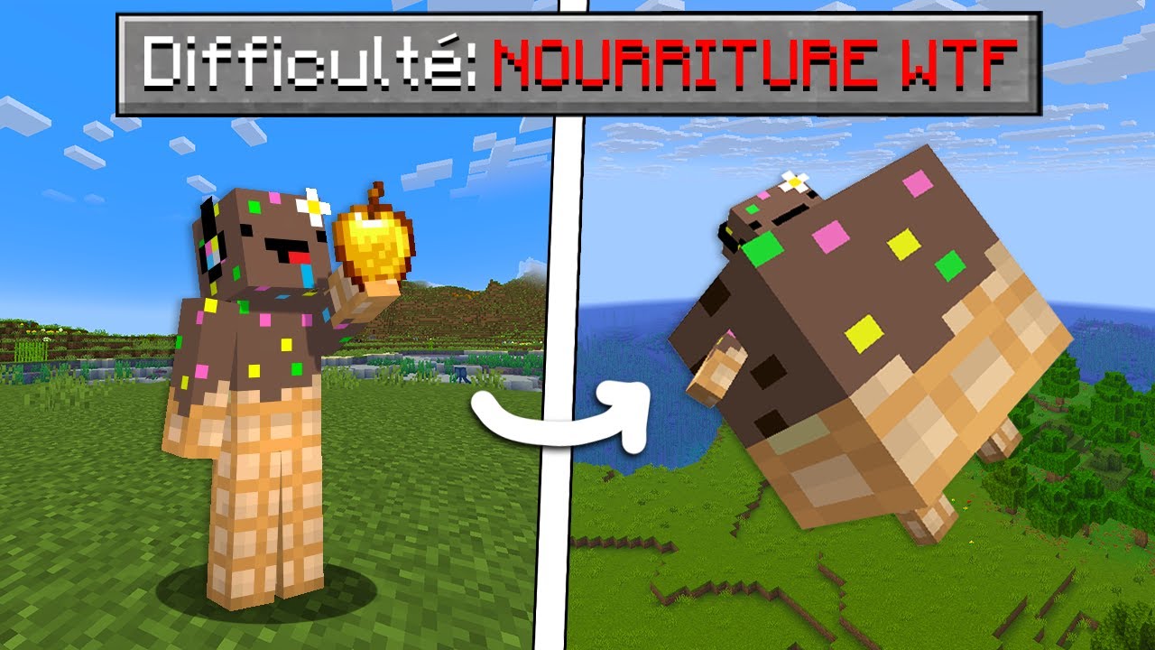 Finir Minecraft mais la NOURRITURE est ULTRA WTF.. (c'est dur)