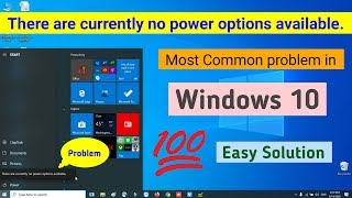 How To Fix There Are Currently No Power Options Available In Windows-10 100% Done 2022