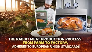 The rabbit meat production process, from farm to factory, adheres to European Union standards.