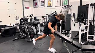 Bench supported dumbbell reverse lunge - Jack Rogers