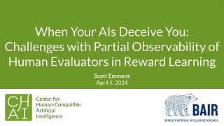 Scott Emmons — When Your AIs Deceive You [TAIS 2024]