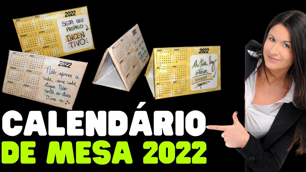 Como fazer calendário de mesa 2022 / Calendário reforçado / calendário trabalhado