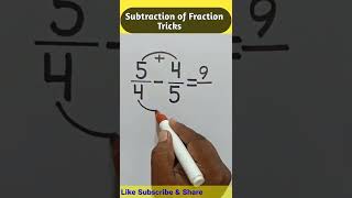 Subtraction of Fraction Tricks || @Sky Struggle Education #short