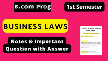 BUSINESS LAWS Important Question with Answer B.com Prog 1st Semester | Sol Sarkari Result
