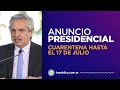 Alberto Fernández anuncia una nueva etapa de la cuarentena en vivo