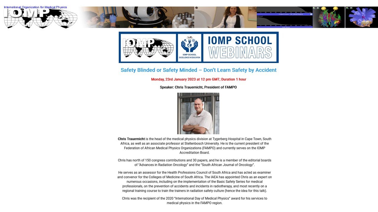 IOMP Webinar: Safety Blinded or Safety Minded – Don’t Learn Safety by ...