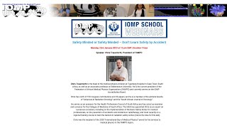 IOMP Webinar: Safety Blinded or Safety Minded – Don’t Learn Safety by Accident