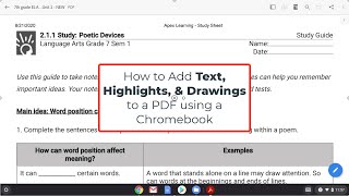 How to Add Text and Drawings to a PDF on a Chromebook
