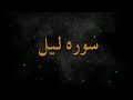 تلاوت زیبای سوره لیل اللیل