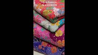 Beautiful Floral Placement Print Highlight with zari • Sequin Coding embroidery .. !!Width - 44”