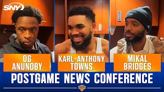 OG Anunoby, Karl-Anthony Towns, and Mikal Bridges react to Knicks' win over Hornets | SNY