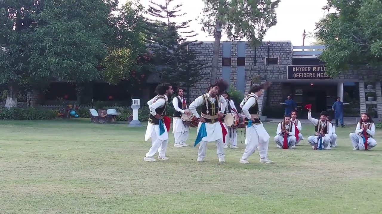 Mahsud Tribal Dance w rifle fire at the Khyber Rifles Mess
