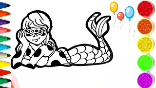 Dessin Et Coloriage Miraculous Sirene Arc En Ciel Drawing For Kids Tt69 Youtube