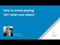 Avoid paying VAT when you Export; Import and Export in Italy