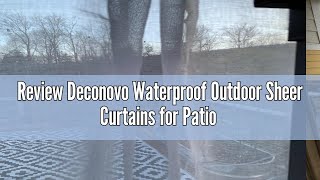 Review Deconovo Waterproof Outdoor Sheer Curtains for Patio 96 Inches Long Grommet Sheer Curtains I