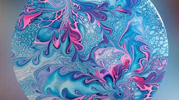 #60 Blue and Pink vine swirled whirlpool modified bloom  and swipe