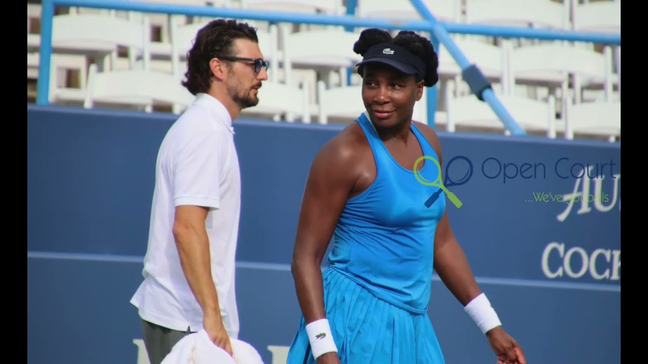 Venus Williams practices at the Citi Open