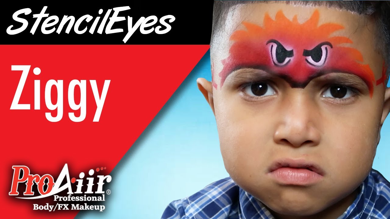 Airbrush Face Painting - Ziggy StencilEyes - YouTube