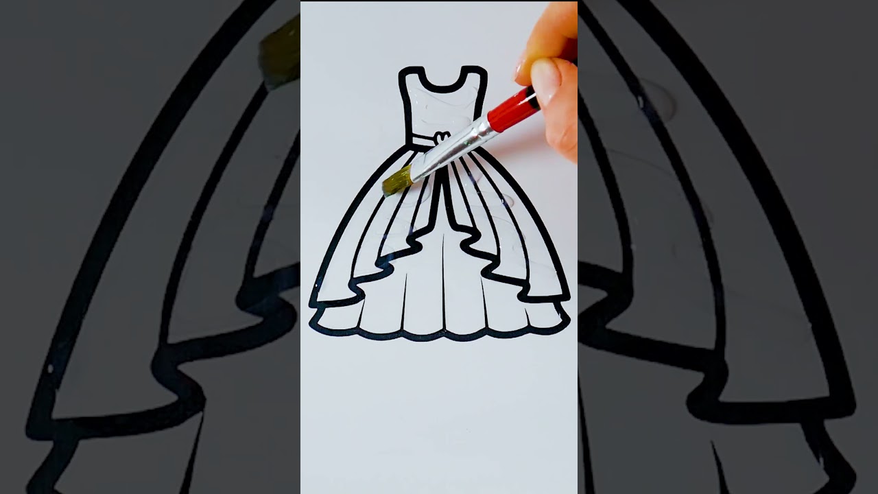 👗Princess dress coloring  👑🌈 Glitter Art 
