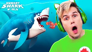 TURMA DO GATO GALACTICO EM HUNGRY SHARK WORLD ! Vida de Tubarão por 1 Dia ! Gameplay