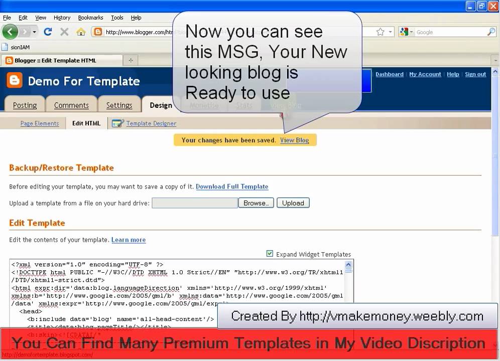 How to change Blogger template Or Theme 2011 - YouTube