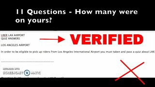 🚗 🚕 Uber LAX Airport Permit Quiz Test ANSWERS