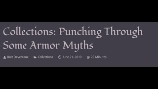 ACOUP - Punching Through Some Armor Myths