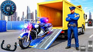 Police Bike Trasporter Truck Simulator - Multilevel Cop Bike City Parking 3D : Android Gameplay #2 screenshot 1