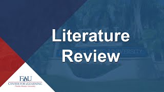 Library - Literature Review CeL Professional Development Webinar