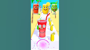 Juice Run Lvl.6 - Rood vs. Geel vs. Groen sapglas 🍹🔥 Wie wint❓ #shorts #games #juicerun