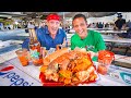 Giant 11 pound seafood mountain  shrimp tray  king crab in los angeles w sonny