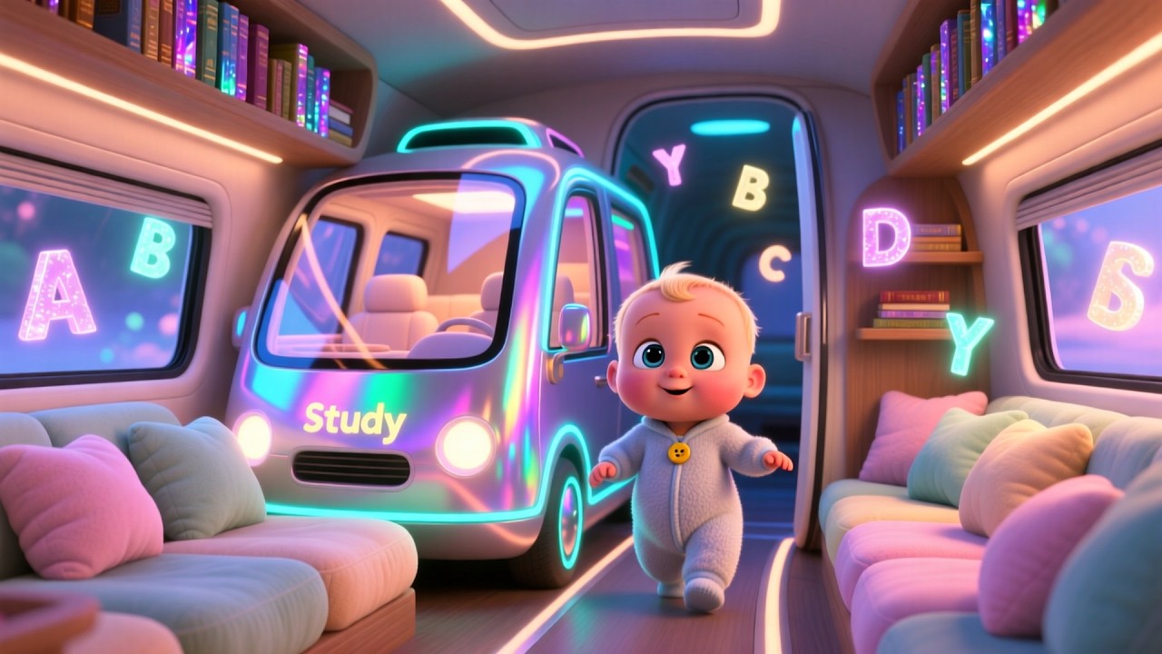 Study Van ABC Lights! | Bright Alphabet Learning Song for Kids | Fun ...