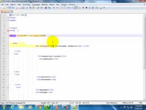 XHTML and CSS Tutorial - 14 - Table width, cellpadding, and cellspacing