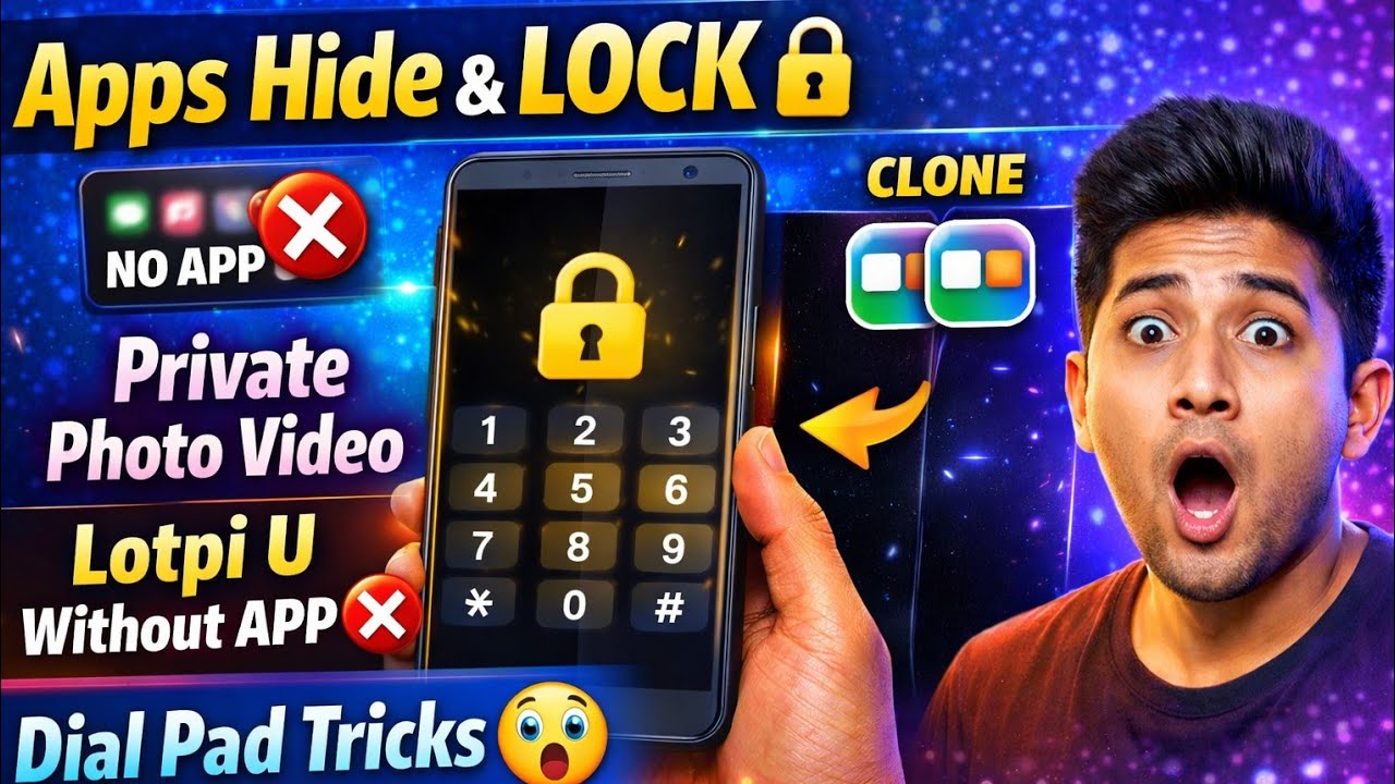 Apps Hide & Lock 🔒 Without App | Dial Pad Tricks 😲 | Private Photo Video Safe