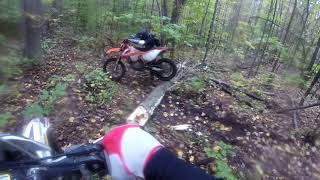 Following Brad's KTM 300XC Around Tomahawk Trail Loop B. Awesome dirt bike riding footage