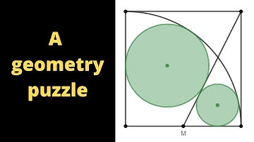 Two circles inscribed in a unit square. A geometry puzzle.