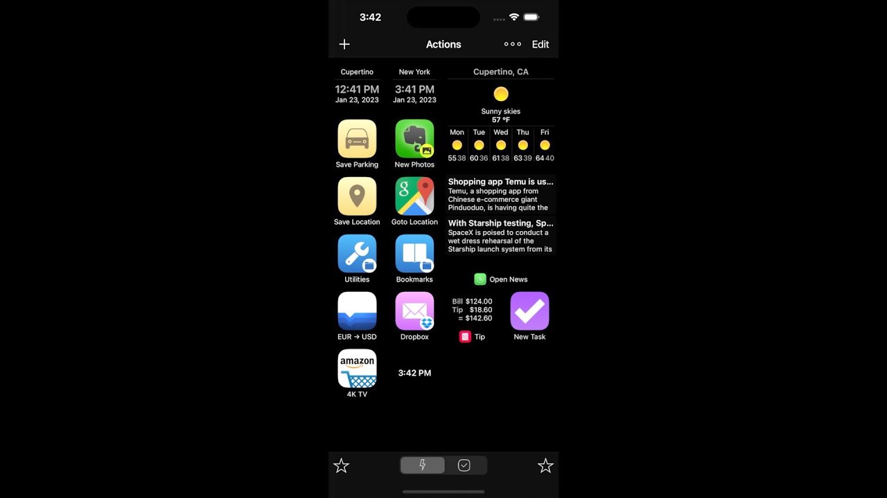 Making a clock Action with Glance in "Alloy - launcher and automator"