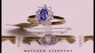 #66795 | TZ0.49ct/D0.39ct | Oval Tanzanite & Diamond Cluster Ring | Set in 18ct Yellow Gold