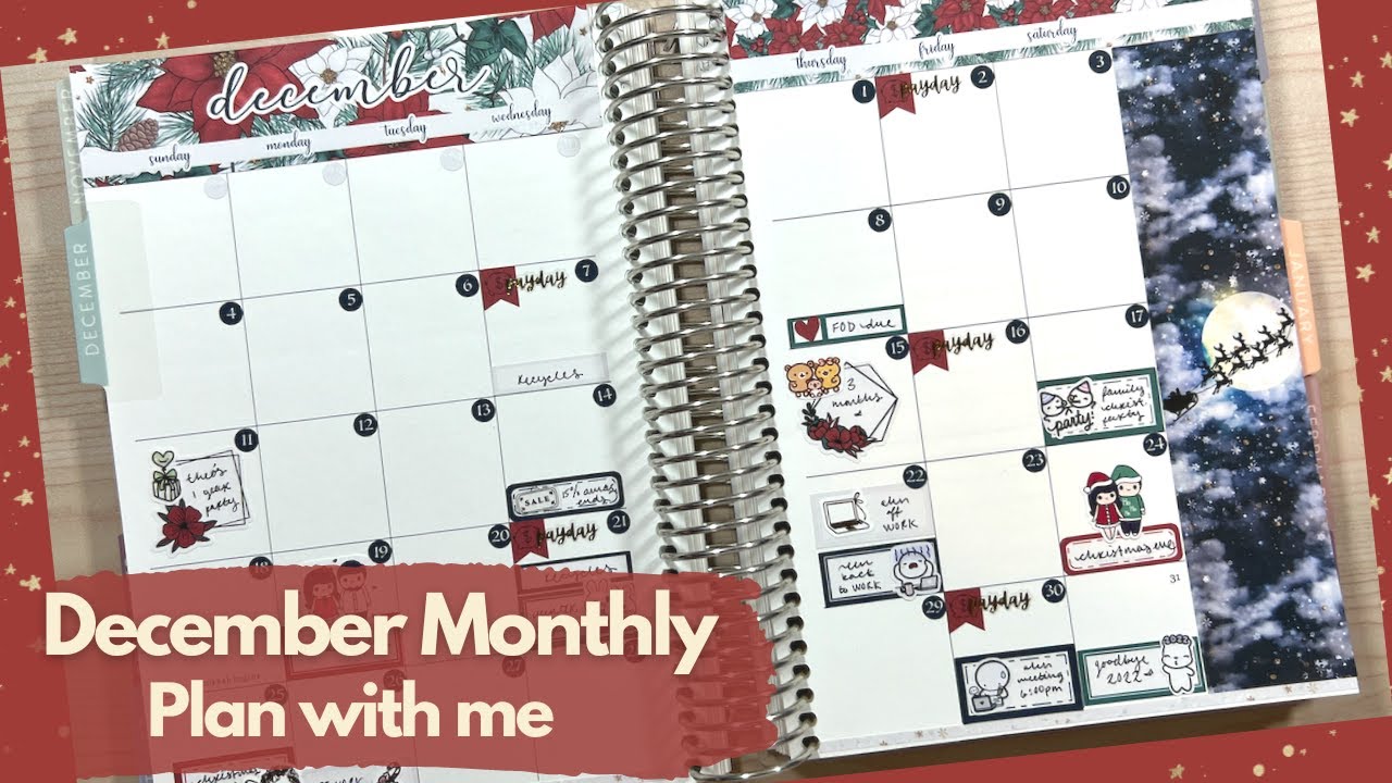 December Monthly Plan with me | A5 memory plans | Erin Condren - YouTube