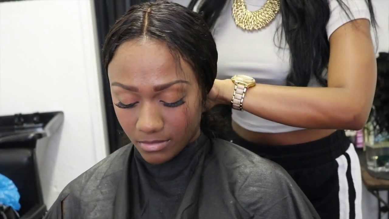 HOW TOFull sew in Lace Frontal (NO GLUE NO ADHESIVE) YouTube