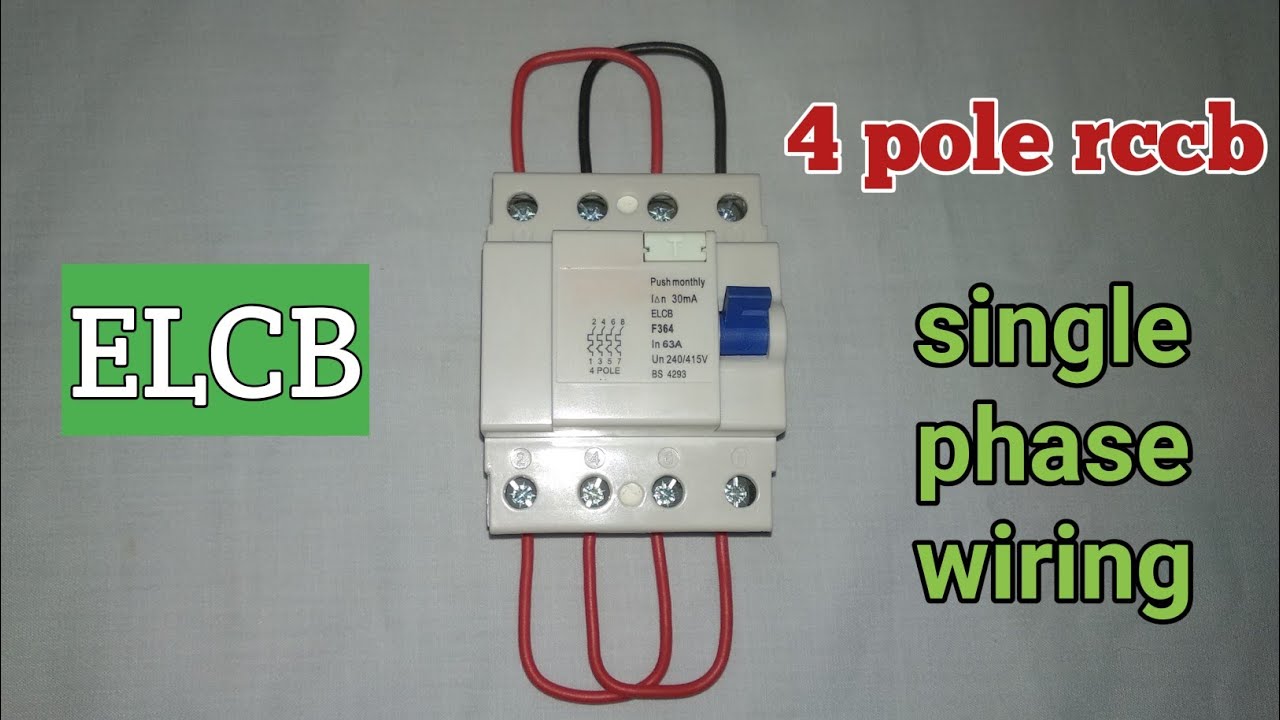 4 pole rccb single phase wiring|घर में सिंगल फेज 4 पोल आरसीसीबी वायरिंग