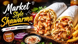 Secret Shawarma recipe with spicy sauce |only 30min recipe🌶️🌯