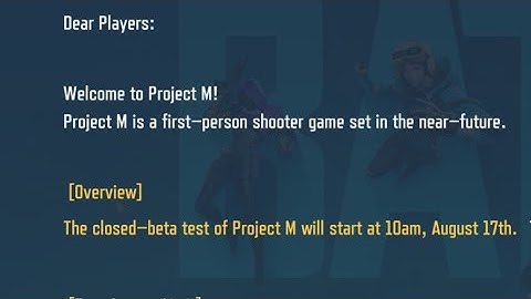 PROJECT M NEW CLOSED BETA Already STARTED FROM TODAY TILL AUG 31 SLOT:5000 EACH DAY DOWNLOAD⬇️⬇️⬇️